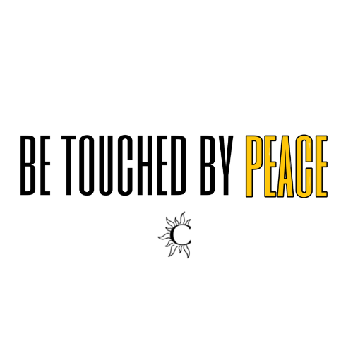 Its cesselie be touched by peace logo yellow