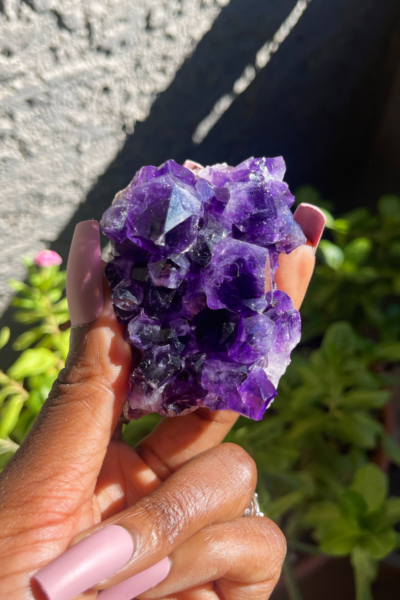 Beautiful Juicy Purple Amethyst In Hand