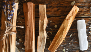 Palo santo sticks with selenite