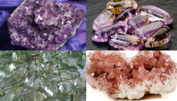 Amethyst crystals 4 colors
