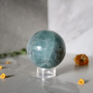 Green fluorite crystal sphere