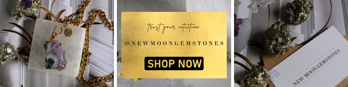 New moon gemstones gold shop button