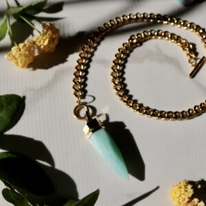 Lovely amazonite chain necklace