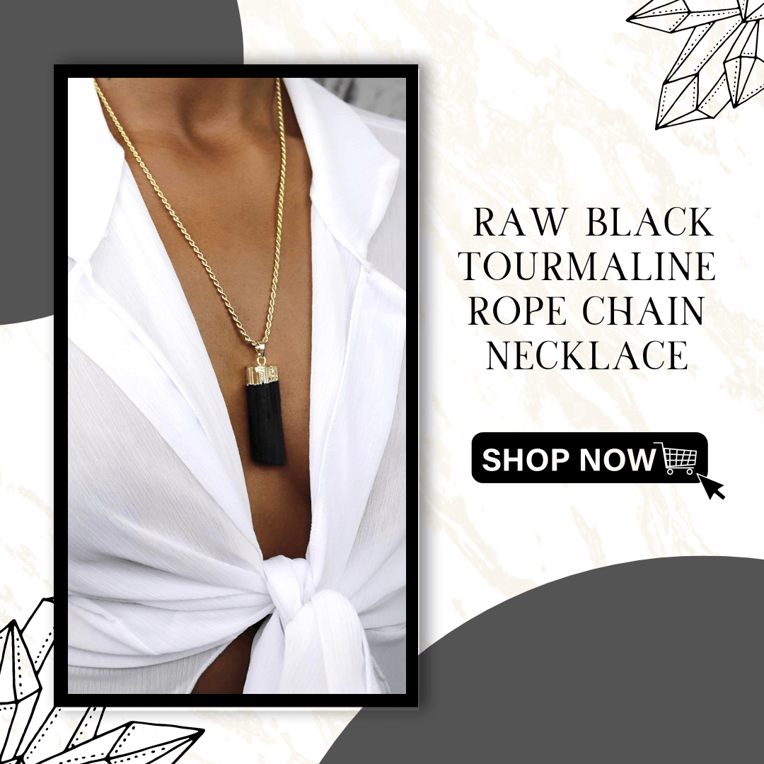 Black tourmaline new moon gemstones necklace ad