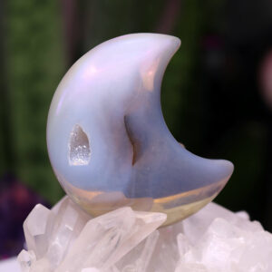 Druzy aura agate crystal moon 64 grams new moon gemstones crystal shop