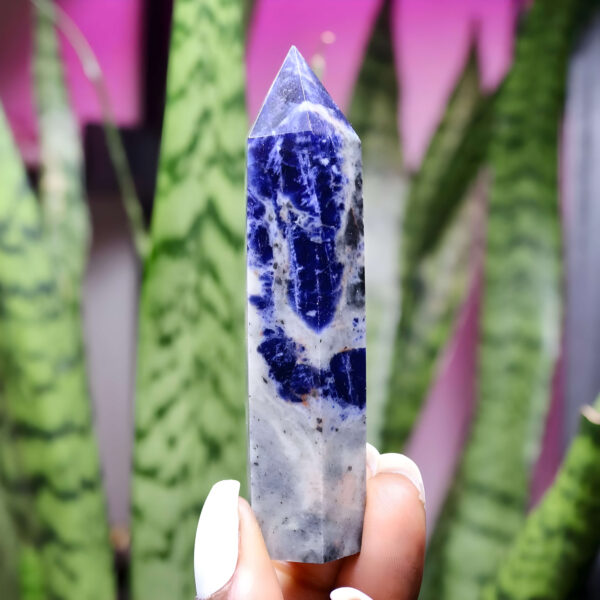 Natural sodalite crystal wand tower new moon gemstones crystal shop