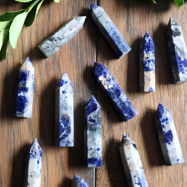 Natural sodalite crystal wand tower new moon gemstones crystal shop