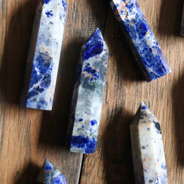 Natural sodalite crystal wand tower new moon gemstones crystal shop