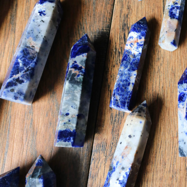 Natural sodalite crystal wand tower new moon gemstones crystal shop