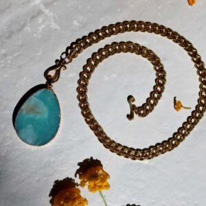 Eternal elegance amazonite stone necklace new moon