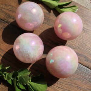 Aura rose quartz sphere top quality