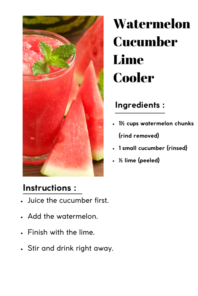 Watermeloncucumber lime cooler