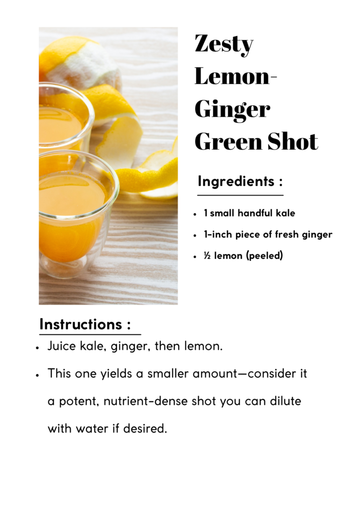 Zesty lemon ginger green shot